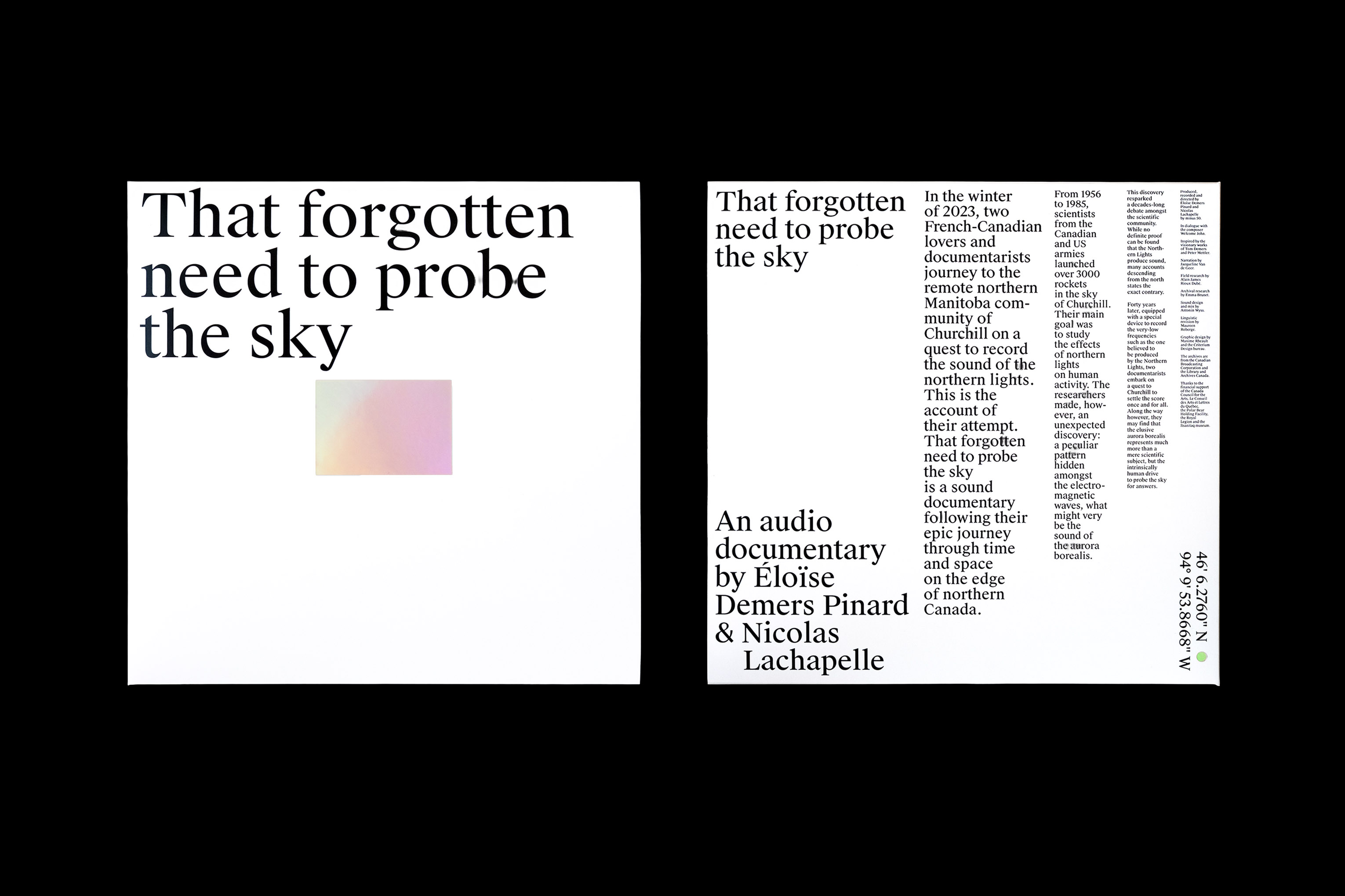 That Forgotten Need to Probe the Sky - Éloïse Demers Pinard, Nicolas Lachapelle - Criterium